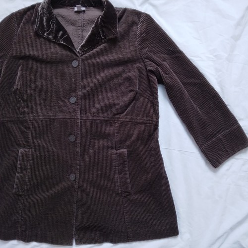 J Jill Wide Wale Corduroy Jacket Velvet Trim Button Brown Womens Size 2X - Picture 4 of 15