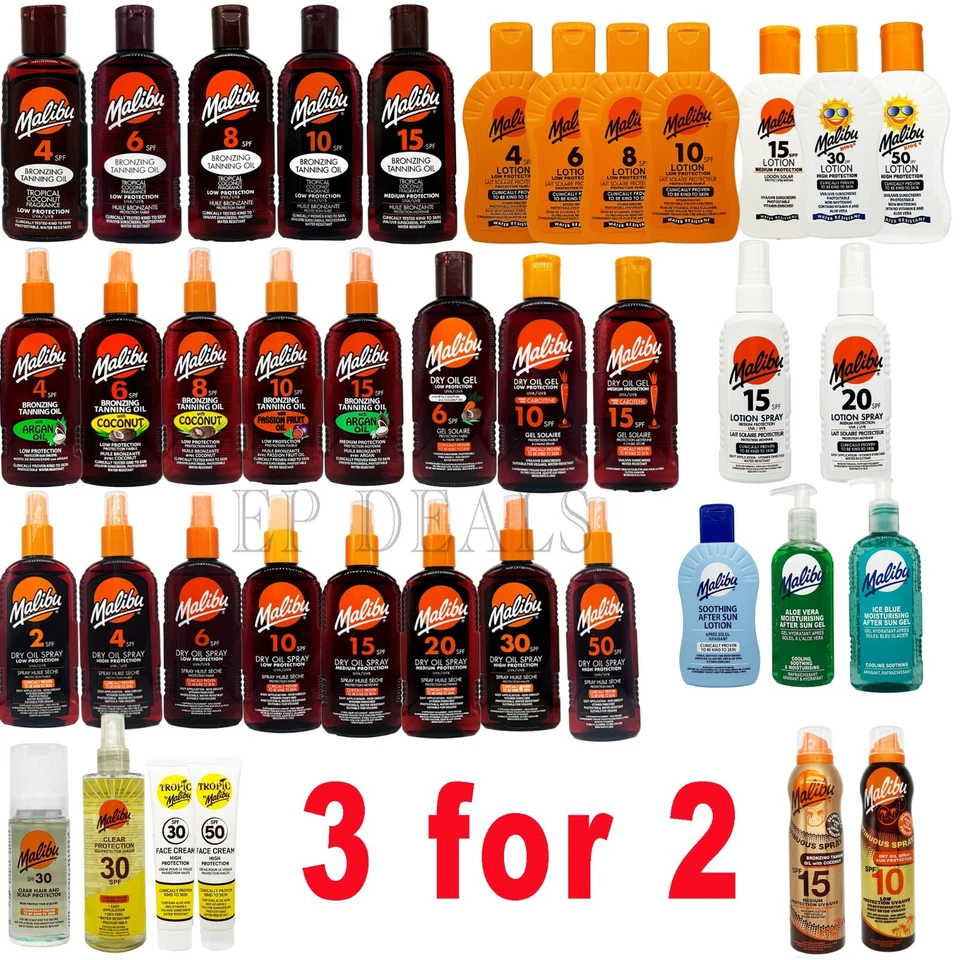 MALIBU SUNCARE PROTECTION, AFTERSUN SPRAY, LOTION, OIL 🔥 BUY 2, GET 1 FREE