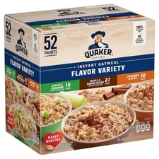 Quaker Lower Sugar Instant Oatmeal Variety Pack 52 pk