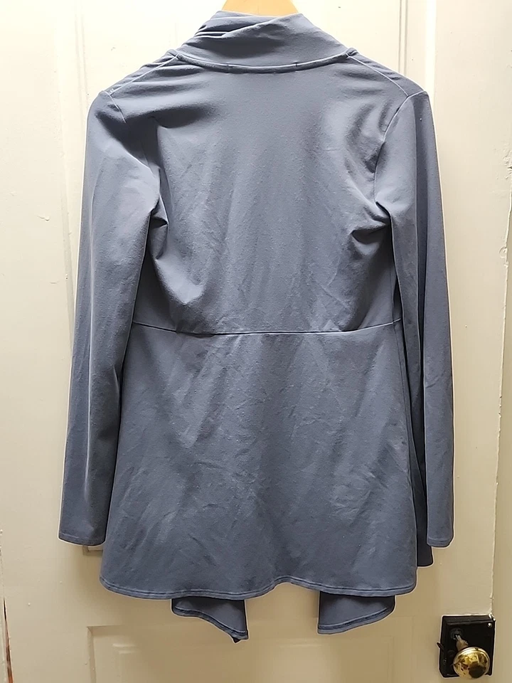 Cárdigan Athleta Mujer Abierto Agara Envolvente Gris Púrpura Talla XS Yoga Gimnasio Atletismo Foto 4 de 4