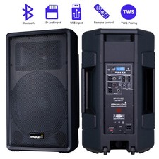 2-Way 15" Active Bluetooth Speaker Powered Karaoke Audio PA DJs Speaker W/ TWS