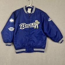 Disney Store Jacket Youth Small Blue Buzz Lightyear Puffer Bomber Kids Boy Sz. S
