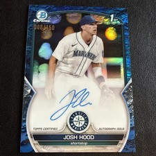 2023 Bowman Chrome Josh Hood 1st Blue Lunar Crater Auto 008/150 Seattle Mariners