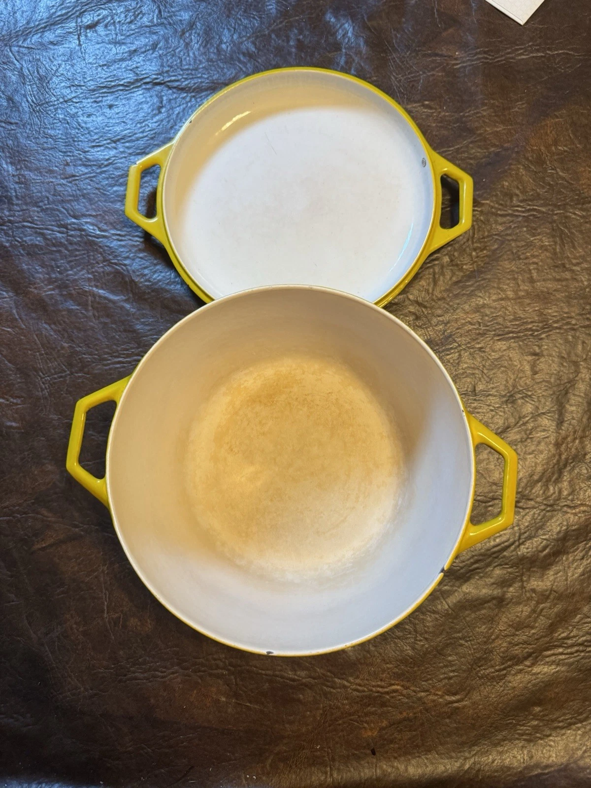 VTG Copco Denmark D3 4 Qt Yellow Cast Iron Dutch Oven MidCentury~