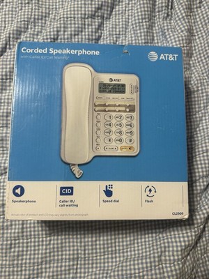 New AT&T Corded Phone with Speakerphone and Caller ID/Call Waiting CL2909 White