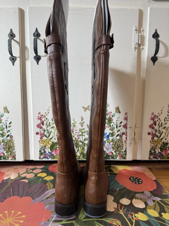 Botas Breckelle’s para mujer RIDER 82 Western TAN sobre la rodilla NUEVAS EN CAJA talla 7,5 Foto 4 de 4