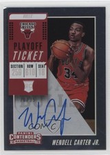 2018 Contenders Variation Playoff Ticket 10/35 Wendell Carter Jr #114 Auto 06mc