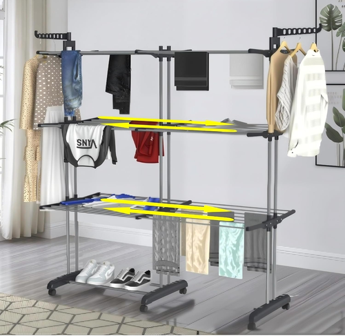 Clothes Drying Rack, Foldable Movable Clothes Rack Drying 30.0