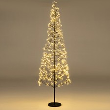 5/6/7 FT Lighted Alpine Tree with Warm White Light LED Lights Pre-lit Artificial