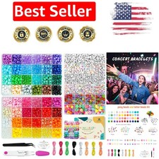 48 Colors Bracelet Kit with Pony Kandi Beads  Essential Craft Tools Included