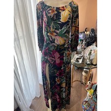 Fashion Nova Tropical Floral Off Shoulder Maxi Dress Swim Trunk Bodysuit Small