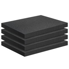 4PCS 16x12x1 High Density Black Foam Sheets Cuttable Cushion Pads