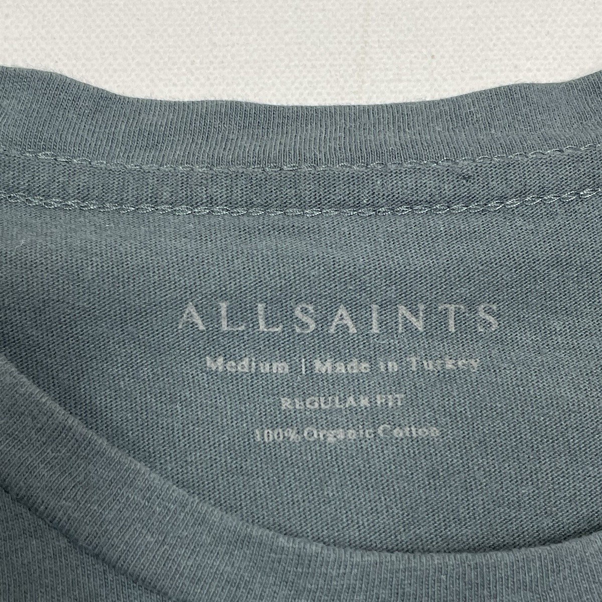 All Saints Shirt Men's Medium Blue Brace SS Crew Organic Cotton | eBay