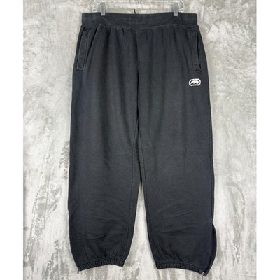 Ecko Unltd Mens Joggers Sweatpants Black Elastic Waist Logo Size Large