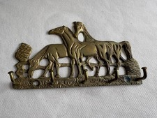 Vintage Mosiężny uchwyt ścienny haczyki na klucze dla koni, tabliczka ścienna dla koni