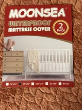 New MoonSea Waterproof Mattress Cover 2 Pack 27 x 39 Crib Cover