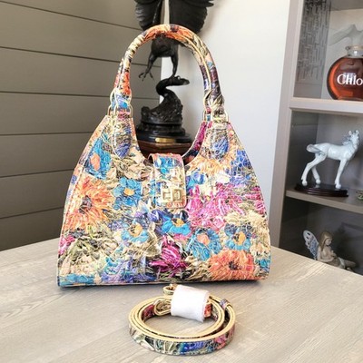 Brahmin Adrian Lasso Melbourne DI Floral Print Turnlock Shoulder Crossbody NWOT