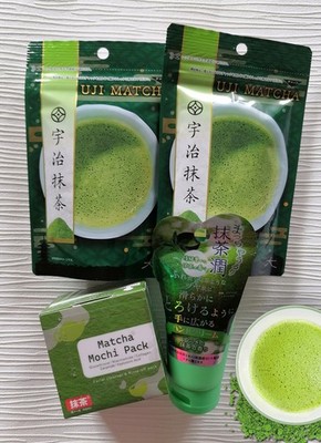 Japanisches Matcha Wellness-Set: 3-in-1 Pack: Mochi Pack, Uji Matcha Tee, Creme