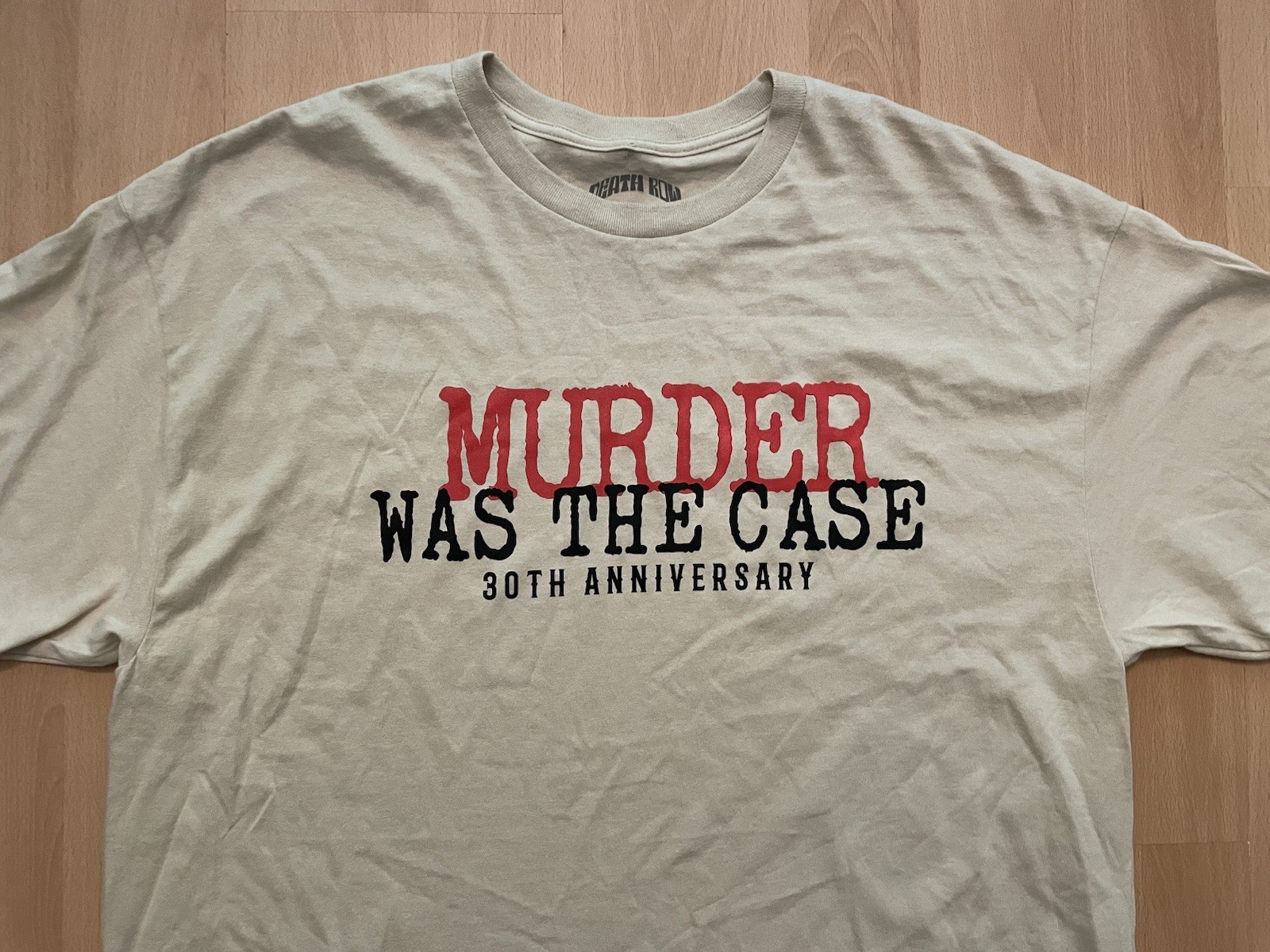 FILA T shirt Snoop Dogg Death Row Records XL beige Murder Was The Case SS maglietta