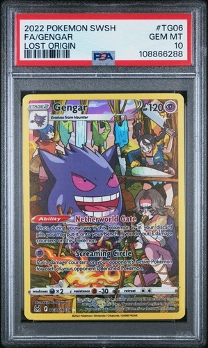 GEM MINT✨ 2022 Pokemon Sword & Shield Lost Origin Gengar TG06 Full Art PSA 10