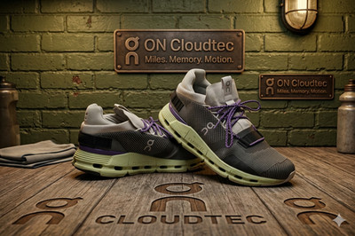 On Cloud Cloudnova Rock Meadow Men s 8.5 Running Shoes Gray Green Sneakers
