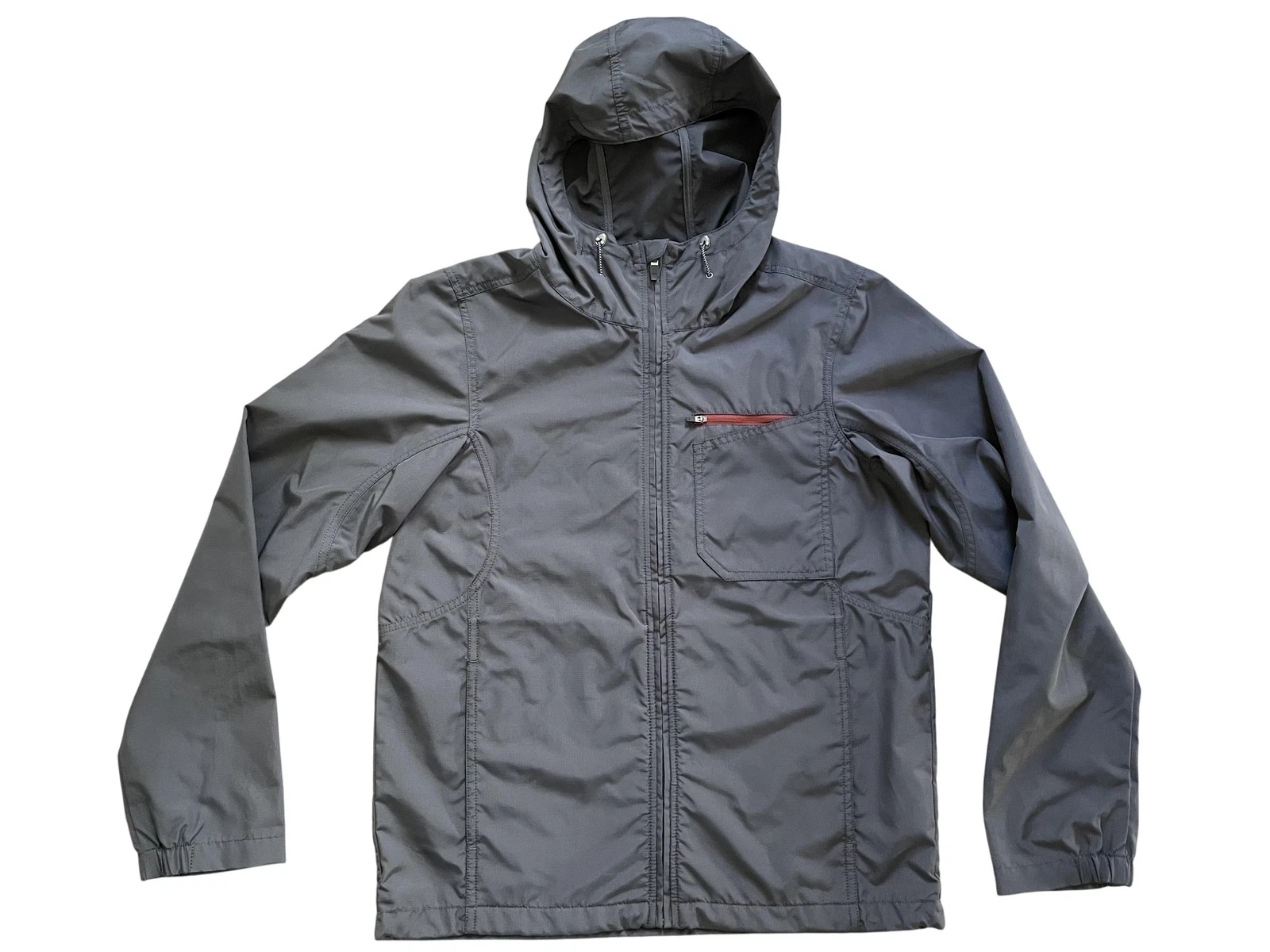 prAna Jacket Mens Small Gray Hooded Windbreaker Lightweight Outdoor Hiking