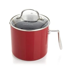 NEW Curtis Stone Red Ceramic 2 Quart Jug Saucepan Non Stick Dura-Pan box
