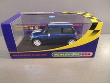 Scalextric USA C2805 Mini Cooper Road Car Blue 1/32 Slot Car