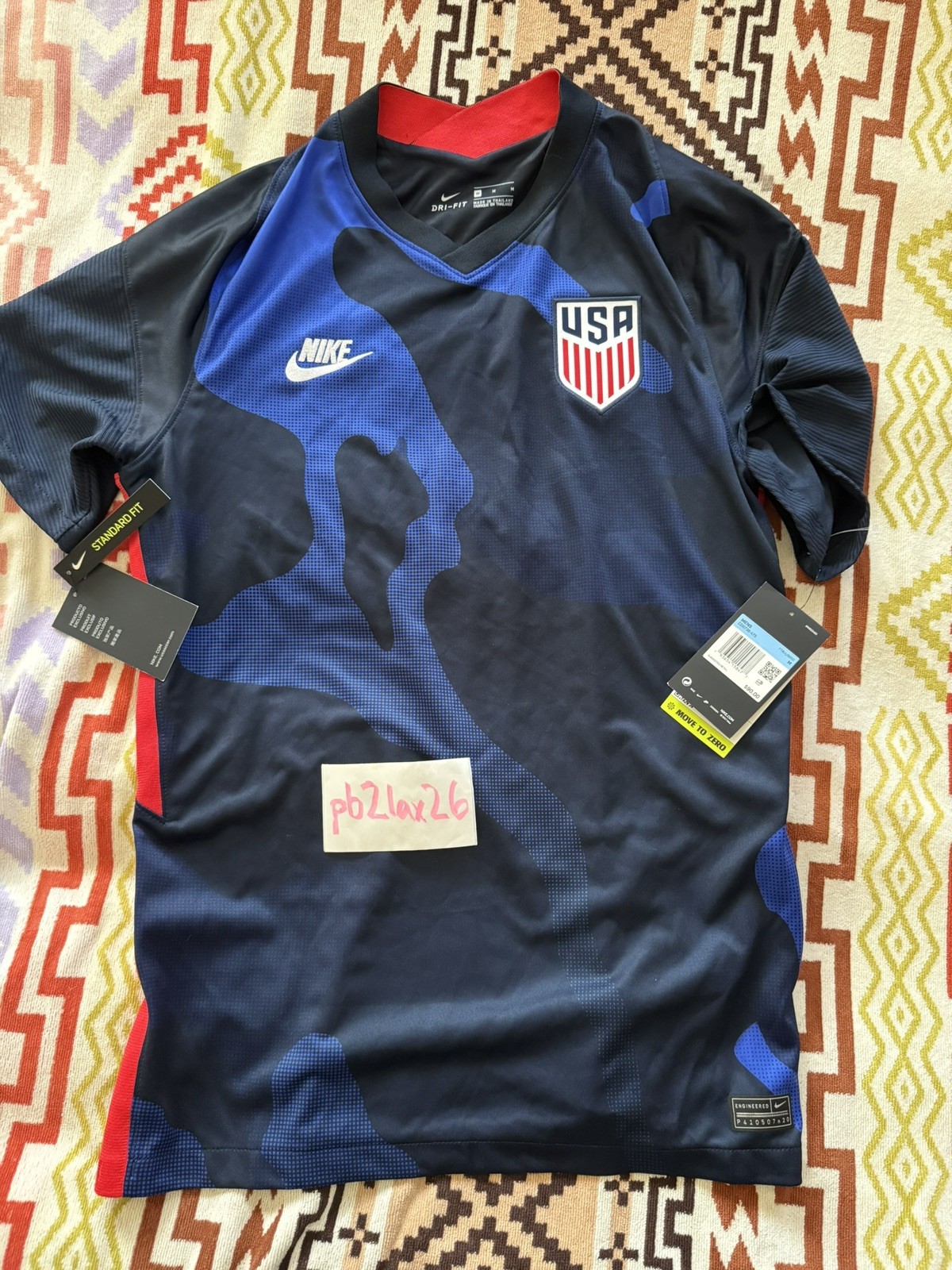 Nike 2020 USMNT USA National Team Vaporknit Away Jersey Blue CD0736-475 Size M
