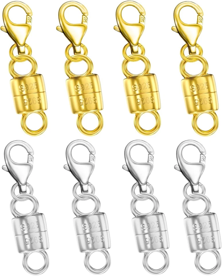Cierres magnéticos para collar 8 piezas - plata de ley Foto 3 de 4