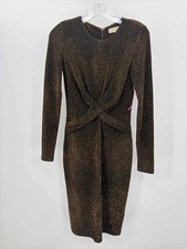 Pre-Owned MICHAEL Michael Kors Black Size XS Knee Length Long Sleeve Dress