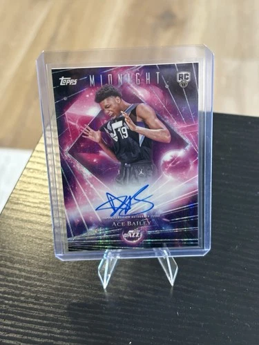 Ace Bailey 2025-26 Topps Midnight Rookie Dark Matter Auto