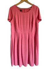 New! Talbots Pink A-Line Short Sleeve Dress Size 12W MSRP $169