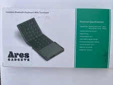Foldable Wireless Keyboard with Touchpad Silver Color New