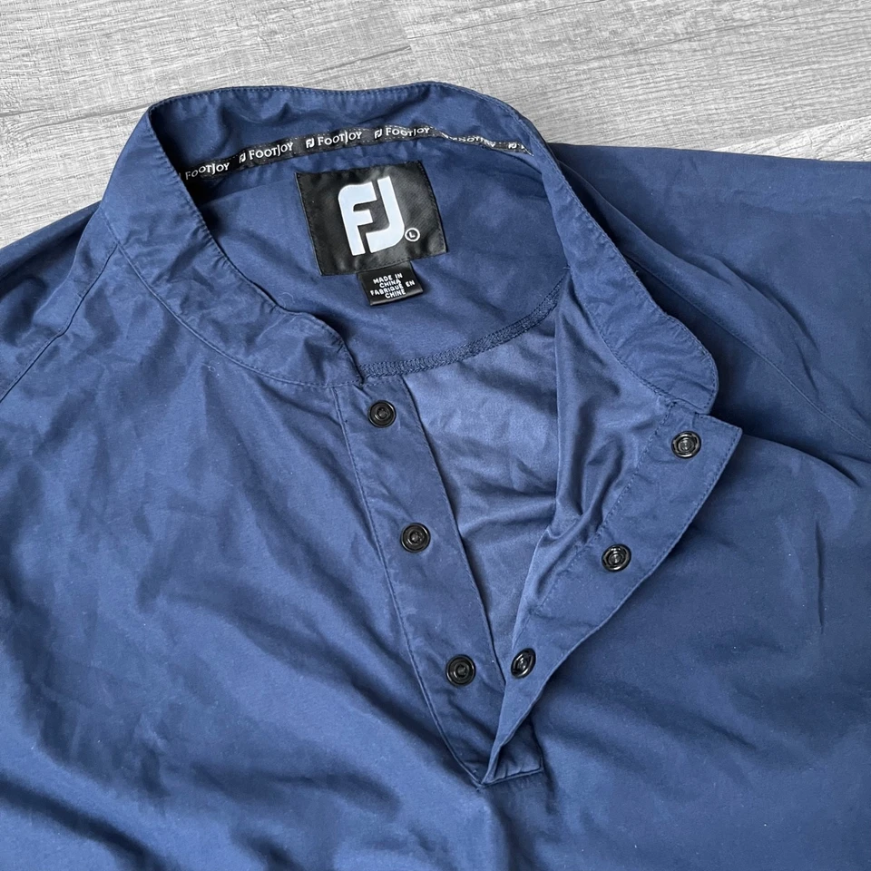 FootJoy Pullover Mens Large Navy Blue Windshirt Pocket Packable Blade Bomber FJ - Imagen 3 de 4