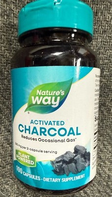 Natures Way CHARCOAL Activated 560mg digestive support 100 Capsules