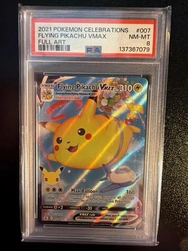 2021 Pokemon Sword & Shield Celebrations PSA 8 Flying Pikachu VMAX Holo #007