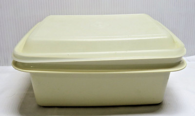 Vintage Tupperware Ice Cream Keeper Freeze N Save Container with Lid Almond 1254