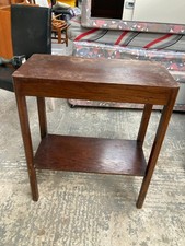 Vintage Retro Brown Wooden Side End Hall Console Table with Shelf