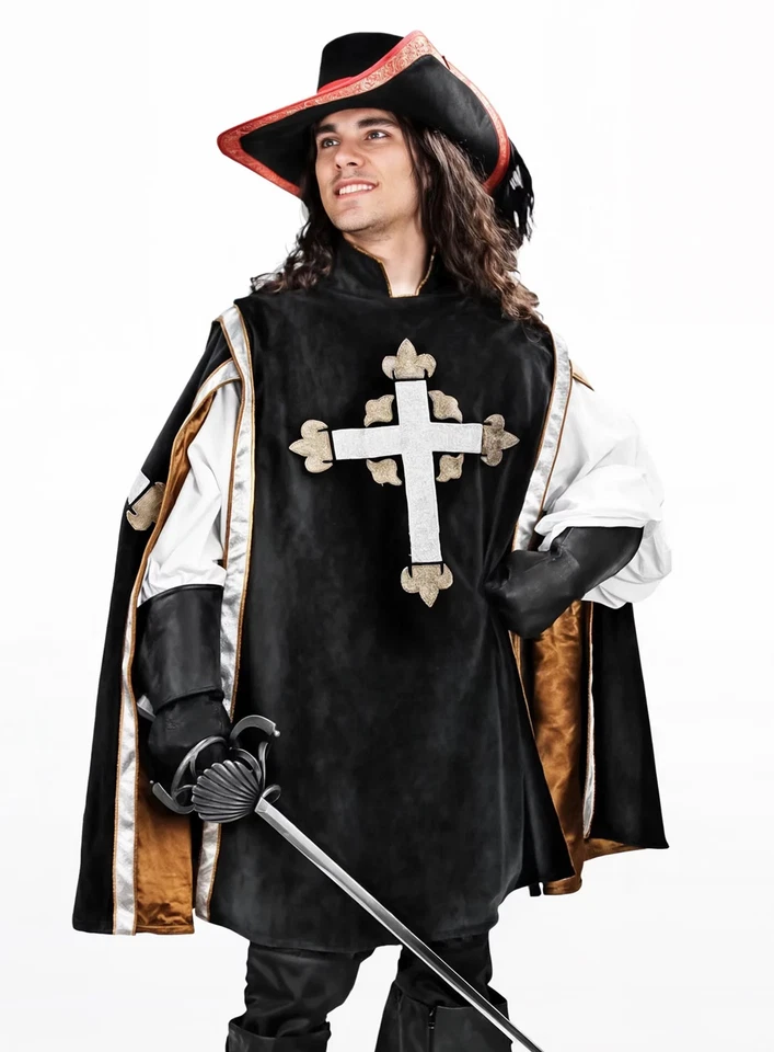 Tabard de mousquetaire noir - Ce tabard pour mousquetaires en noir assure une - Photo 1/1