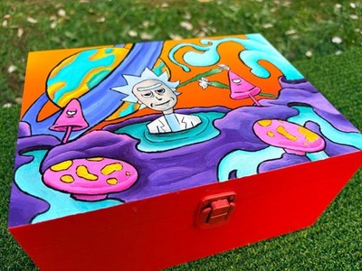 Head in Space XL Stash Box, Smoking Hippy Limited Edition 1/1 Custom Smoke Set