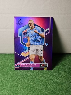 2022-23 Topps Finest UEFA Erling Haaland Purple Refractor /299 Manchester City 