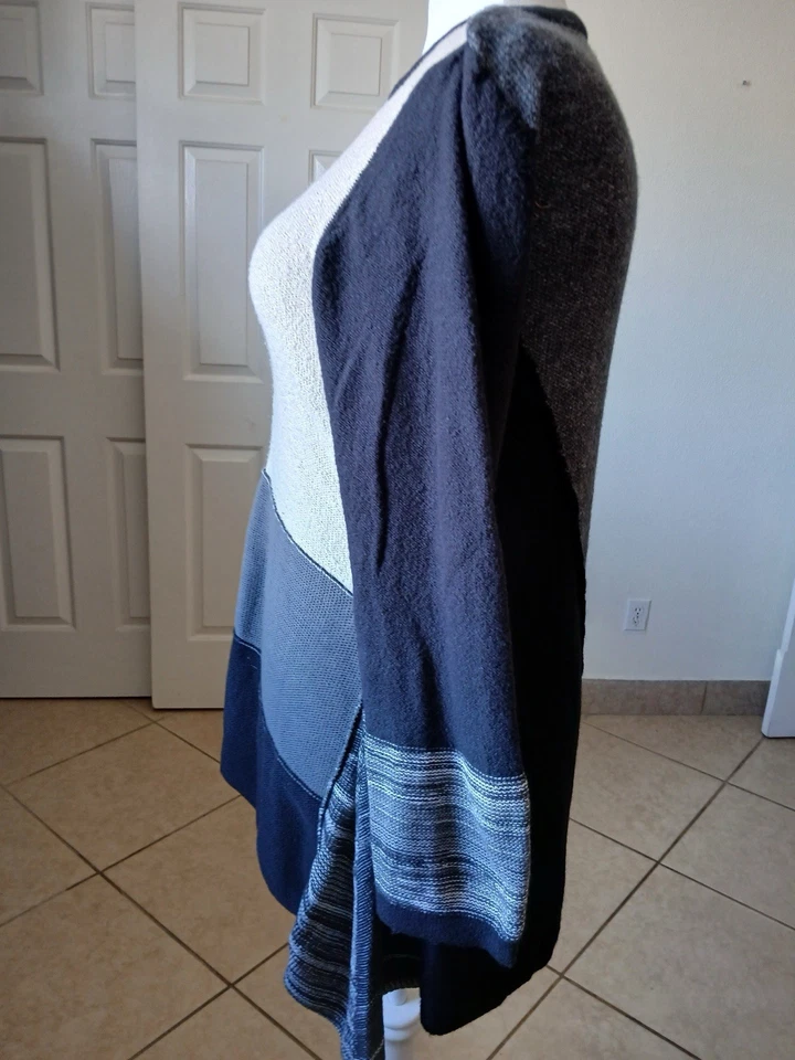 Style&Co. Suéter túnica para mujer Top XL tejido en bloques de colores negro gris Pullover Foto 4 de 4