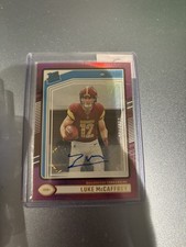 Luke McCaffrey /150 Rated Rookie Purple Auto 2024 Donruss Football