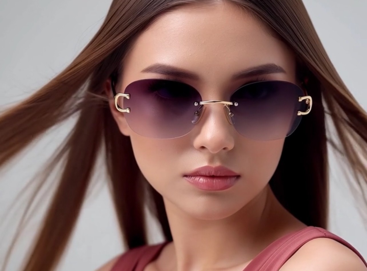 Elegant Women Sunglasses Clear Lens Eyeglasses Gold Retro Hip Hop Street Glasses