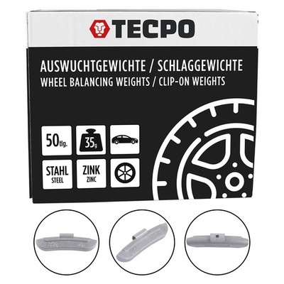 50x TECPO SCHLAGGEWICHTE für STAHLFELGEN 35g ZINK AUSWUCHTGEWICHT SCHLAGGEWICHT