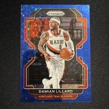 2021-22 Panini Prizm #116 Damian Lillard Blue...