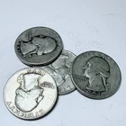 LotLOT OF 4 WASHINGTON QUARTERS 90% SILVER FREE SHIPPING #7409