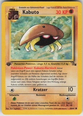 Kabuto - 1. Edition - Fossil - 50/62 - Pokemon Karte - Deutsch