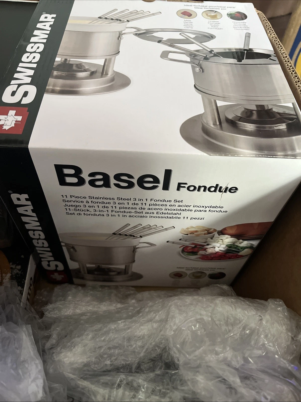 New Swissmar Basel Fondue F66418 11 Piece Stainless Steel 3 In 1 Fondue set
Opens in a new window or